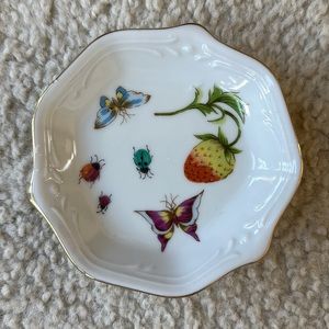 Vintage Ardalt Porcelain Butterfly, Ladybug & Strawberry Trinket Dish